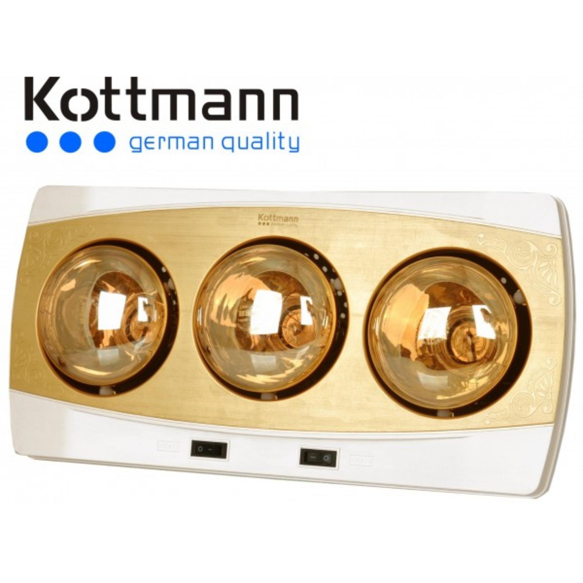 Đèn sưởi nhà tắm Kottmann 3 bóng dòng vàng
