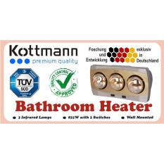 Giá Đèn Sưởi Nhà Tắm Kottmann Loại 3 Bóng Vàng – Làm Nóng Tăng Nhiệt Độ Giữ Âm Cho Phòng Tắm Vào Mùa Đông