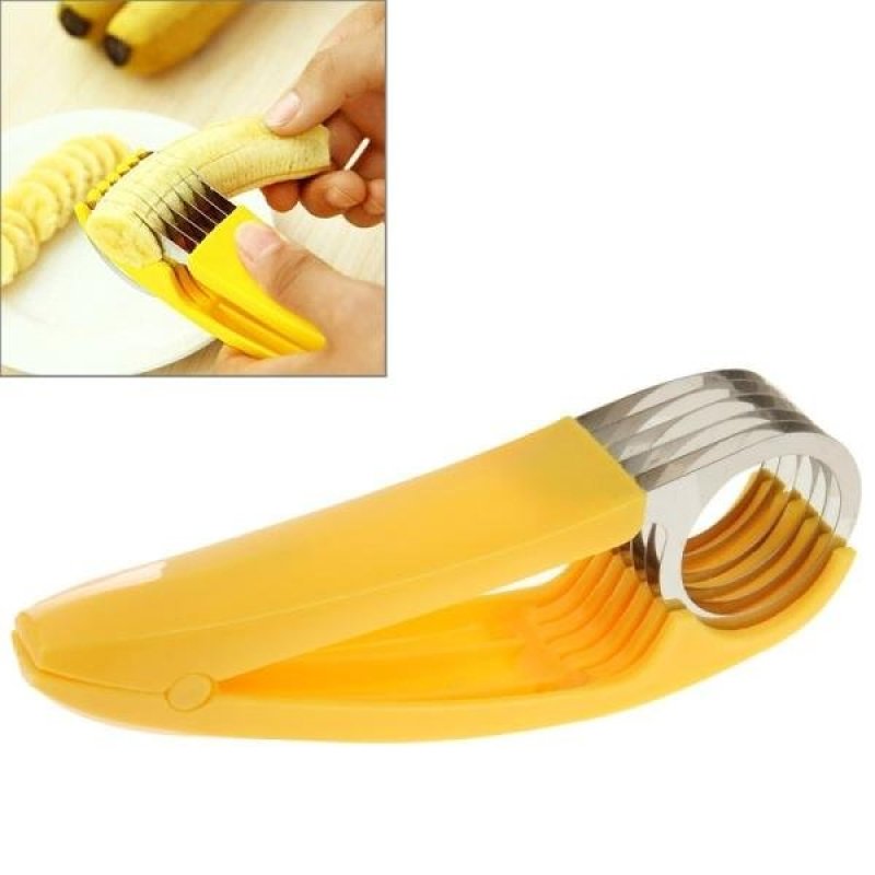 Kitchen Tool Banana Slicer Cutter Chopper For Fruit Salad(Yellow) - intl