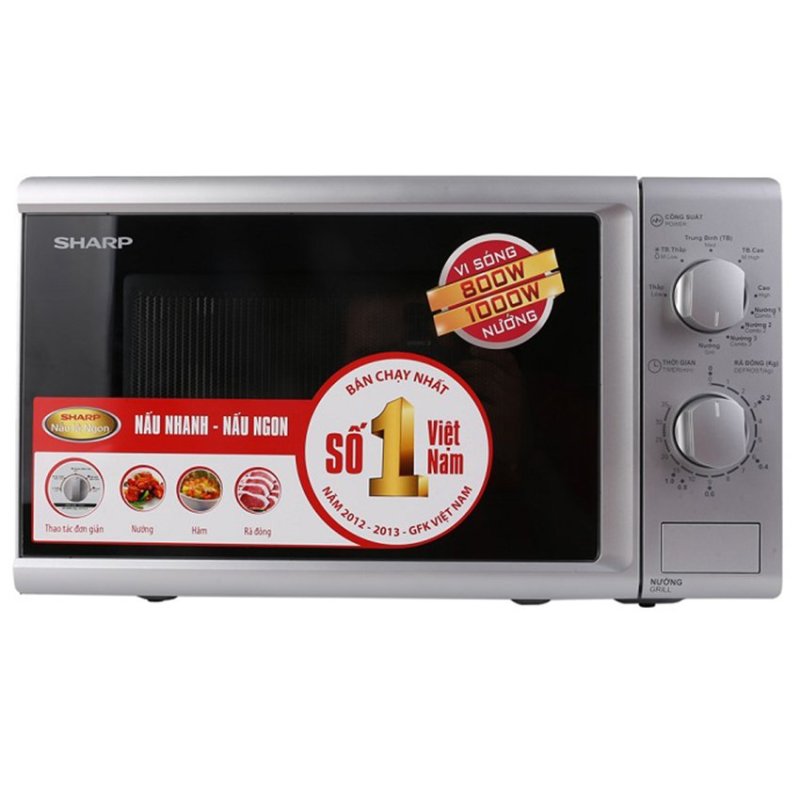 Lò vi sóng có nướng điện tử Sharp R-G226VN-S 20L (Bạc)