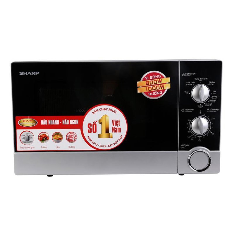 Lò vi sóng có nướng điện tử Sharp R-G302VN-S 23L (Đen bạc)