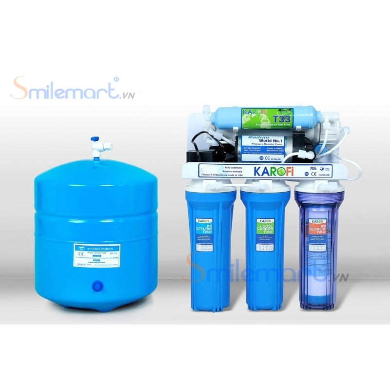 Máy lọc nước Karofi 8 lõi bình áp thép (Không tủ)