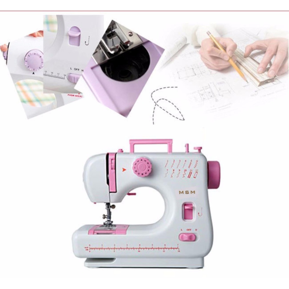 Giảm Giá Máy May Mini Máy May Mini Có Vắt Sổ Cao Cấp 605 Trắng