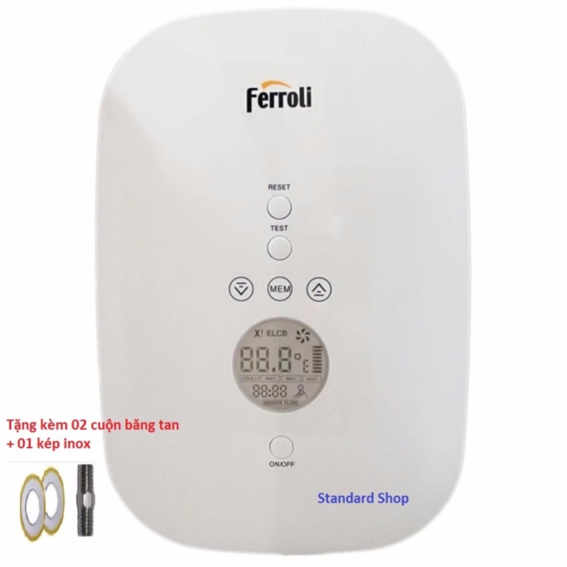 Bảng giá Máy nước nóng trực tiếp Ferroli Divo SDN 4.5S (Hiển thị điện tử) + tặng 02 cao su non, 01 kép inox Chất Lượng Cao