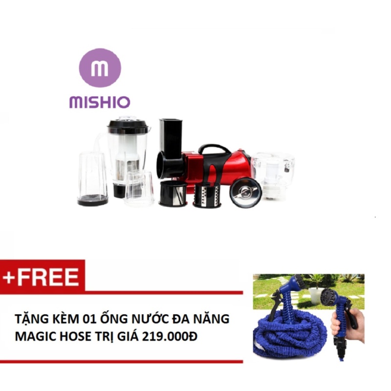 Giá bán Máy xay cắt đa năng Mishio 6in1 ( Đỏ đô)+ Tặng 01 ống nước đa năng MagicHose trị giá 219.000đ (Mishio Việt Nam phân phối)