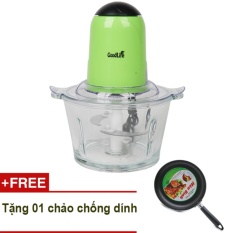 Nơi Bán Máy xay thịt 2 lưỡi kép GoodLife 1.8 lít cối thủy tinh + Tặng chảo chống dính