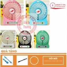 Quạt sạc pin 3 tốc độ (màu tùy ý)+1 pin sac+ 1 đèn led usb+ 1 quạt cánh rời