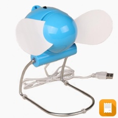 Quạt USB Con Cóc cánh mềm an toàn có chân đứng (Xanh)