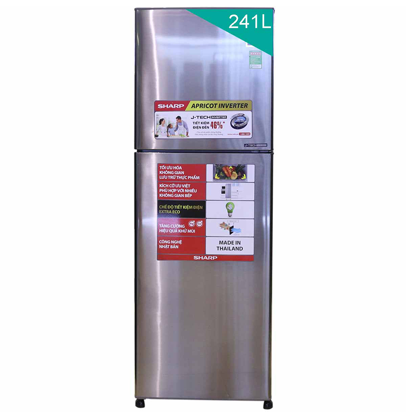 Tủ lạnh Sharp Apricot SJ-X251E-SL 241L (Bạc)