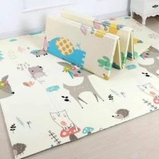 Thảm xốp, thảm XPE Silicone HQ hai mặt gấp gọn cho bé (1m8x2m)