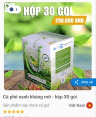 Cà Phê Xanh Thiên Nhiên Hộp 30 Gói (SIÊU TO)