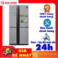 [Trả góp 0%]Tủ lạnh Sharp Inverter 605 lít SJ-FX680V-ST Làm đá nhanh Inverter tiết kiệm điện Ngăn đá lớn Chuông báo cửa mở Bảng điều khiển bên ngoài