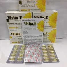 Vivita E Viên uống bổ sung Vitamin E 4000mcg Omega 3 Tinh dầu nha đam – Hộp 30 viên làm đẹp da chống lão hóa