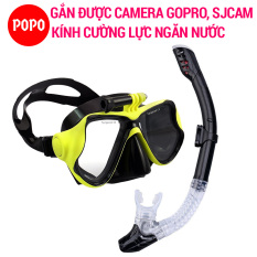 Bộ kính lặn GOPRO, Ống thở ngăn nước, MẮT KÍNH CƯỜNG LỰC, gắn được GOPRO, SJCAM, Camera hành trình – POPO Collection