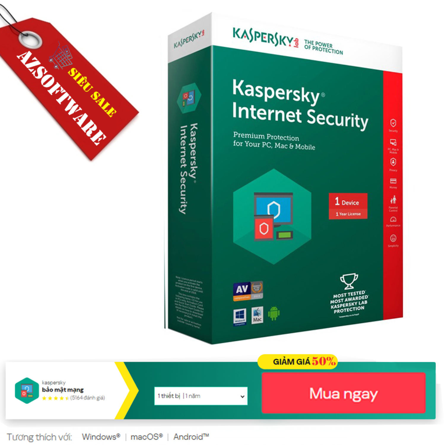 KEY – [ AZSOFTWARE ] Mã Code Kaspersky Internet Security 2023 bảo vệ máy tính |hỗ trợ gửi key online|(Hỗ trợ KH online)
