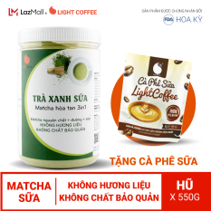 Bột trà xanh sữa 3in1, matcha xuất xứ Nhật Bản, hũ 550g – 650g, từ nhà sản xuất Light Coffee