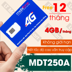 Sim 4G Mobifone trọn gói 1 năm không nạp tiền MDT250A gói 4Gb/Tháng x 12 Tháng/Mdt135A trọn gói 6 tháng