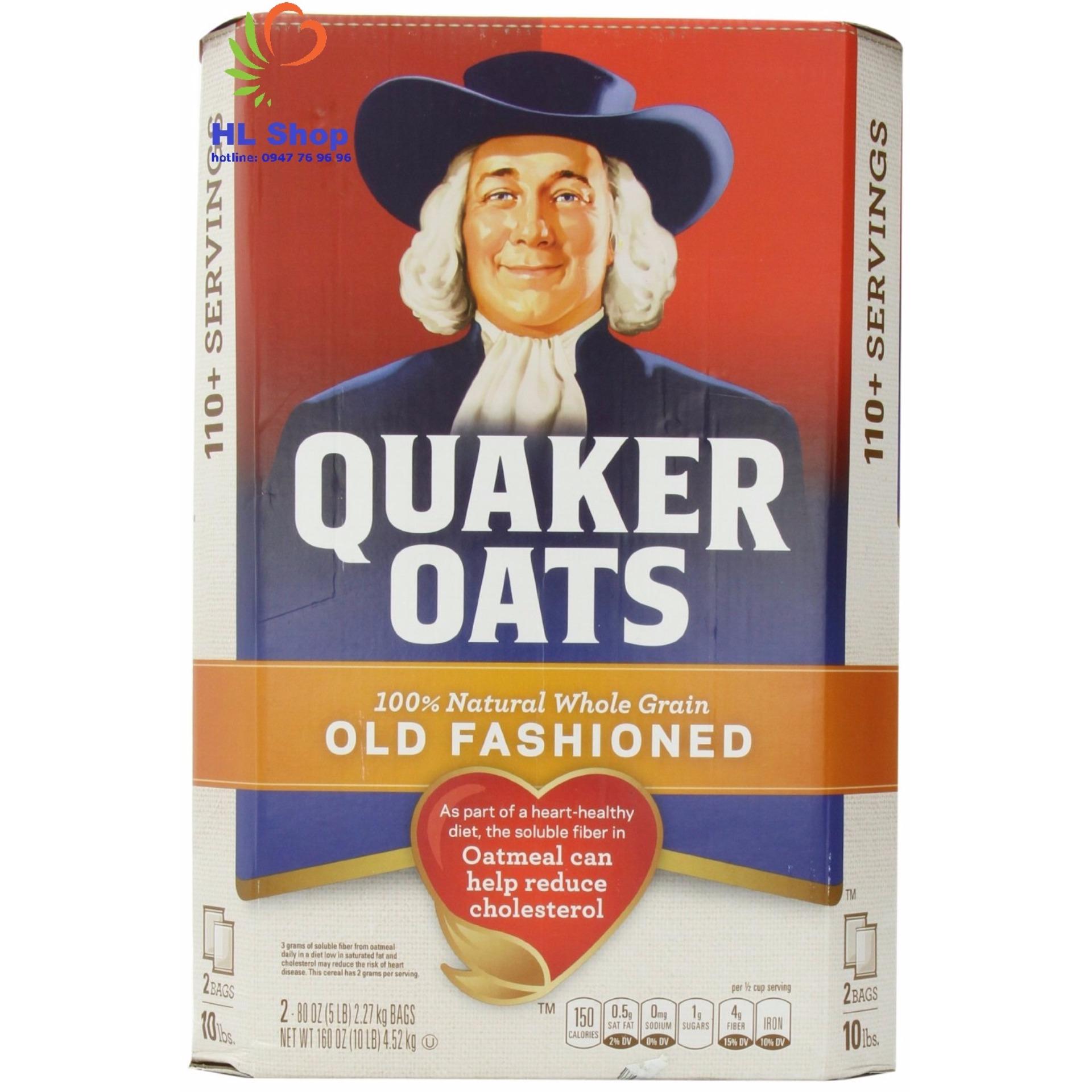 9 Gói Yến mạch nguyên hạt Quaker Oats Old Fashioned loại
