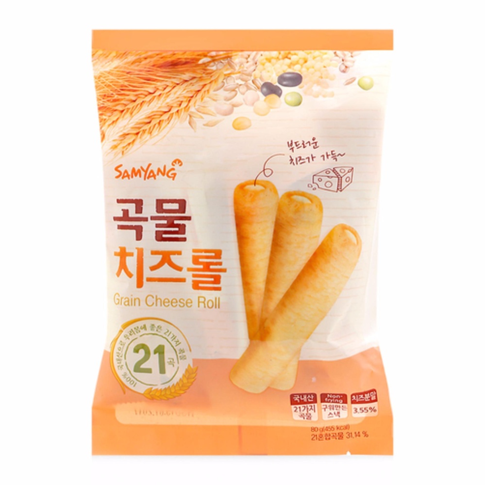 Bánh Xốp Ngũ Cốc Nhân Phô Mai Grain Cheese Roll Hàn Quốc 80g