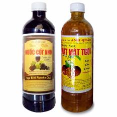 Bộ 2 Chai Lớn Nước Cốt Nho, Chanh Dây