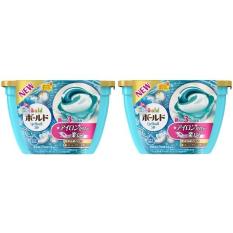 Bộ 2 Hộp Nước giặt và xả Gel Ball 3D – Hương Hoa – Phiên bản 2018 (Xanh)