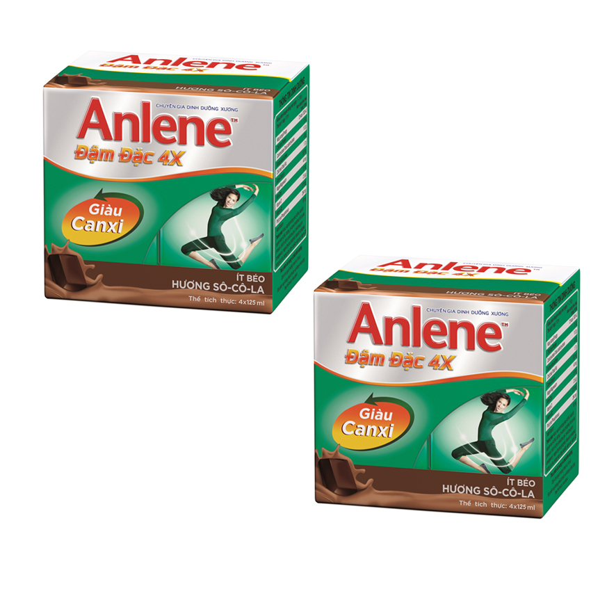 Bộ 2 lốc Anlene Concentrate Chocolate 4x125ml