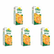 Bộ 5 Hộp Nước cam ép Hộp giấy Vinamilk Vfresh Necta 1L