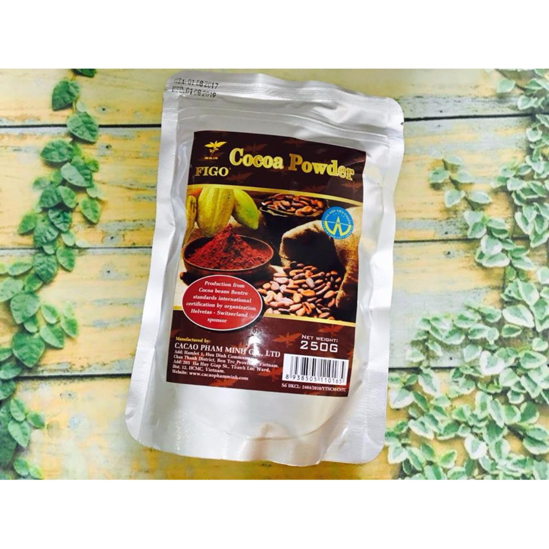 Bột ca cao nguyên chất 100% giảm cân cacao Figo 250gram