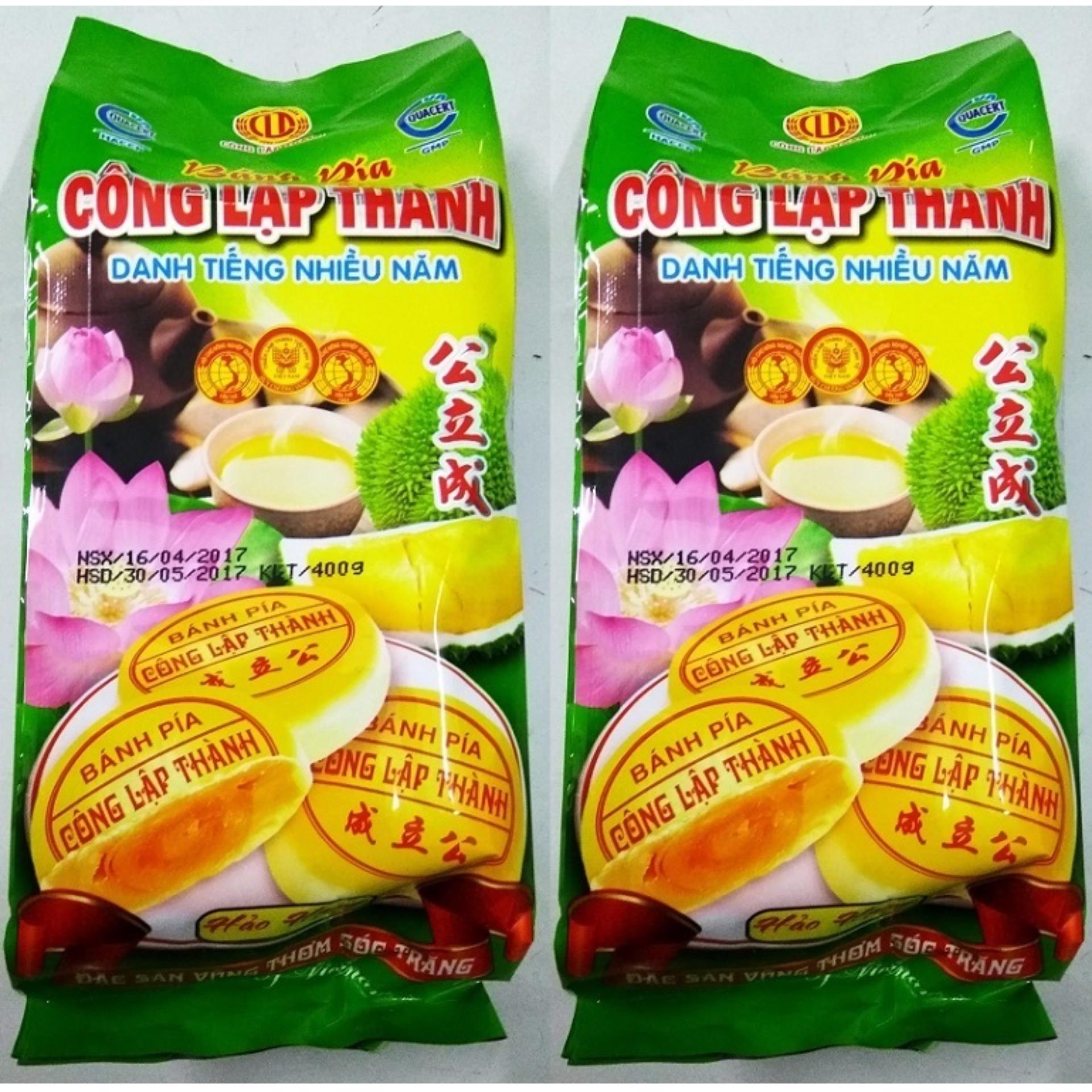 Combo 2 gói Bánh Pía Đậu Xanh Sầu Riêng Hảo Hạng - Công Lập Thành - 400g (4 bánh)