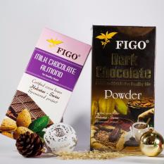 Chỗ bán Combo Bột dark chocolate 80% 250g + Chocolate Hạnh nhân Figo 100g
