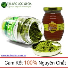Combo Bột Trà Xanh Nguyên Chất Bảo Lộc 100g + Mật Ong Hoa Nhãn 100ml- Vũ Gia
