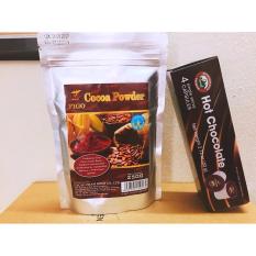 Combo túi 250gram Bột cacao nguyên chất 100% cacao và 1 hộp Bột Hot Chocolate Figo 4 viên/ 60gram ) Figo  
