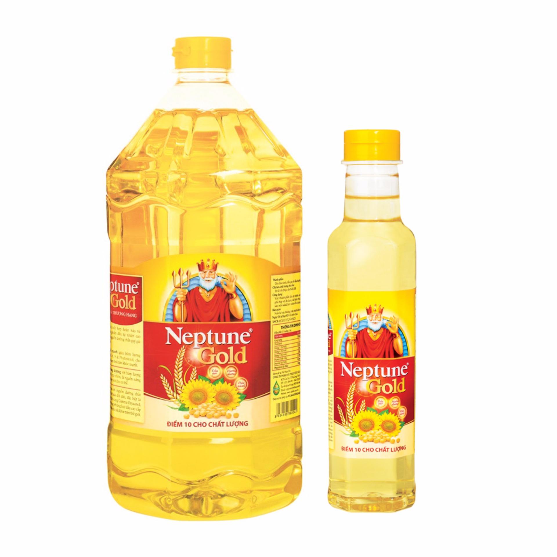 Dầu ăn Neptune Gold 2L + Tặng 1 chai dầu ăn Neptune Gold 0.4L