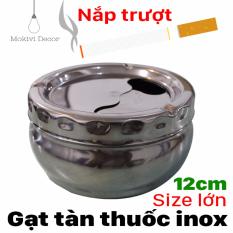 Giá Niêm Yết Gạt tàn thuốc (12cm) INOX NẮP TRƯỢT đóng mở – TIỆN LỢI gạt tàn thuốc