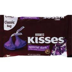 Kẹo chocolate nguyên chất Hershey Kisses 340gr của Mỹ (tím)