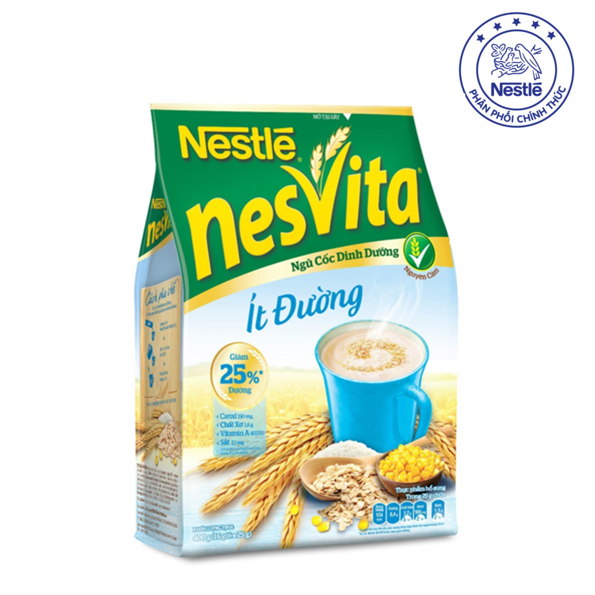 Ngũ Cốc Dinh Dưỡng Nestlé Nesvita Ít Đường ( 16 gói x 25g/gói)