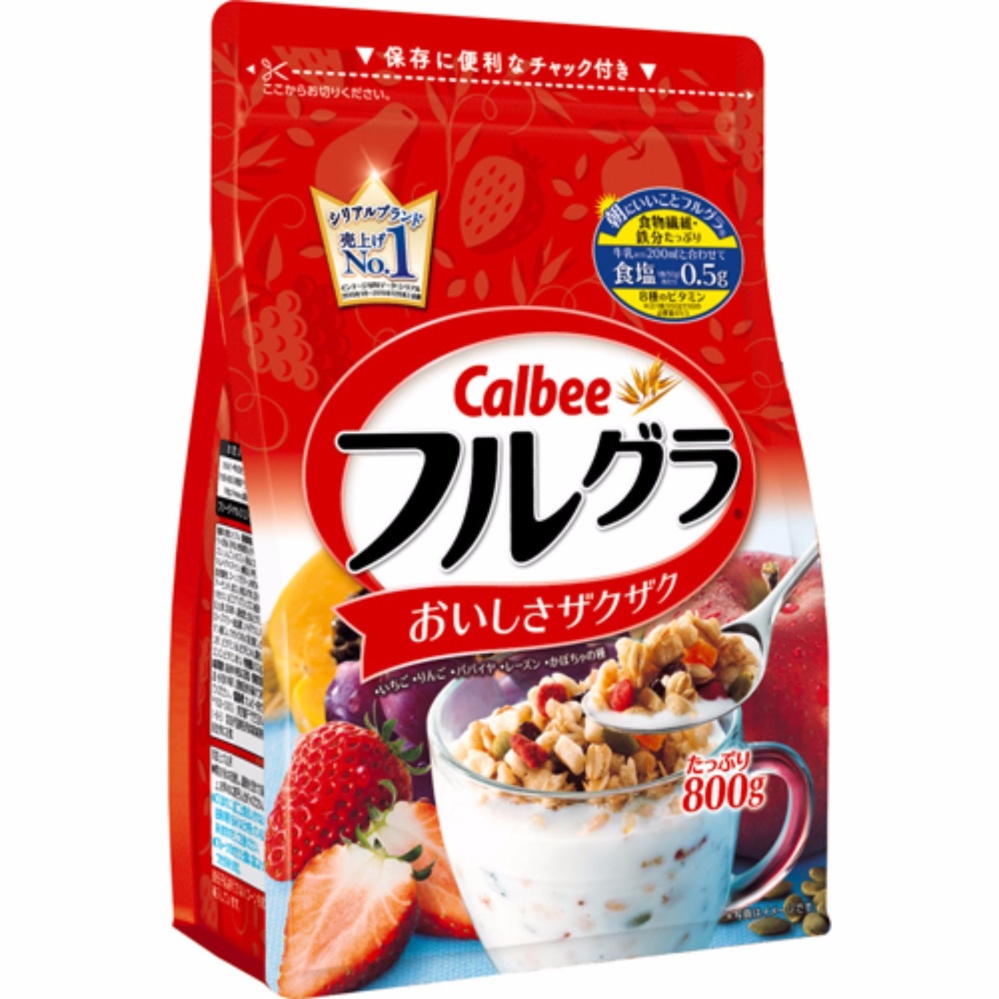 Ngũ cốc dinh dưỡng sấy khô dạng hạt cao cấp Calbee Fruit Granola Cereal 800g (date 11/2018)