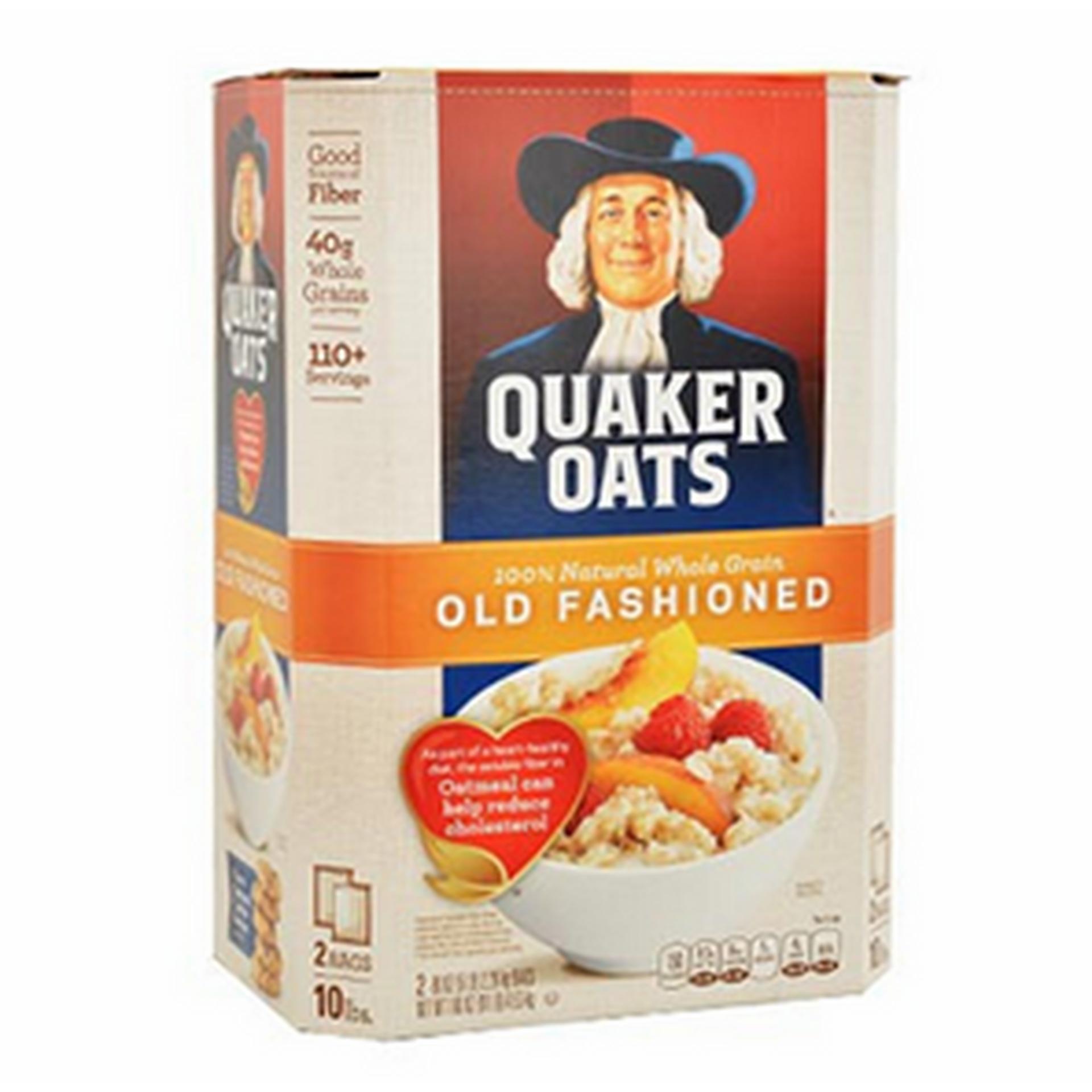 Nửa thùng yến mạch Quaker oats (dạng cán mỏng) Old fashioned 2.26kg