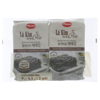 Rong biển ăn liền vị oliu Miwon 9g(4.5g x2 gói) - bachhoa365  