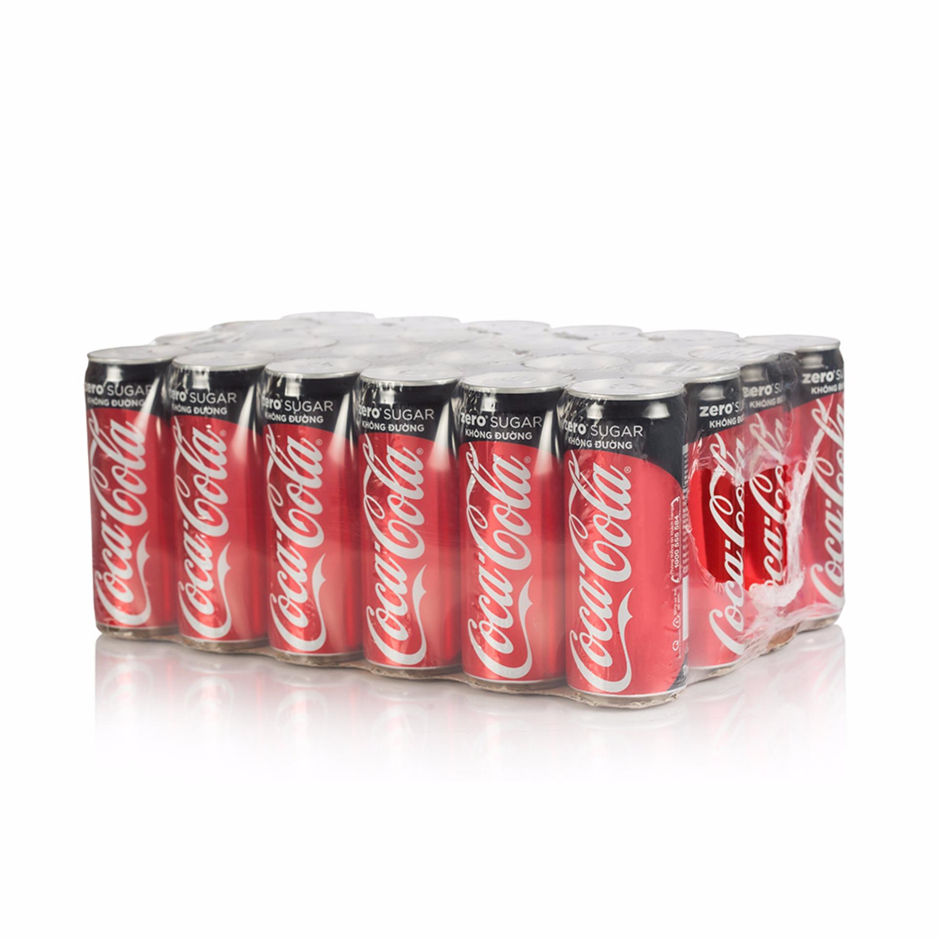 Nước giải khát có ga Coca-Cola Zero không đường thùng 24 lon 330ml