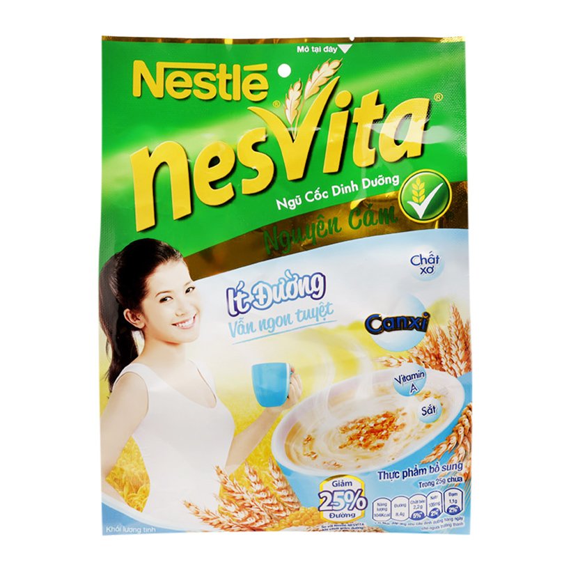 Túi 16 Gói Bột Ngũ Cốc Nestle Nesvita Ít Đường (25g)