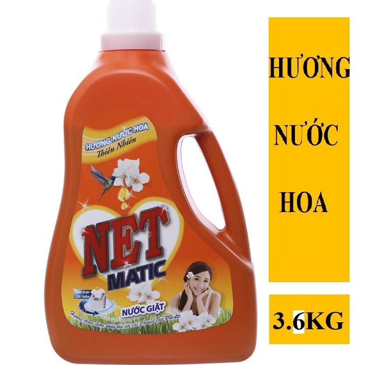 Nước giặt NET Matic hương nước hoa thiên nhiên chai 3.6kg