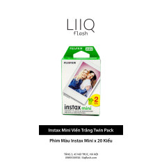 Phim Instax Mini Viền Trắng Twin Pack, Màu Color, Instant x 20 Kiểu Mini, In Date Cho Máy Chụp Ảnh Fujifilm – LIIQ Flash
