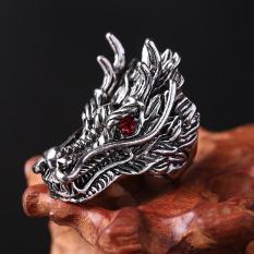 Nhẫn nam titan thép không gỉ Đầu Rồng Mắt đỏ Chất – Độc – Lạ – Top vua phụ kiện thời trang nam