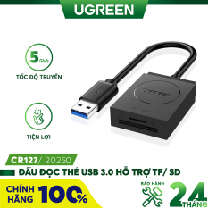 Đầu đọc thẻ USB 3.0 Card Reader Hỗ trợ thẻ TF và SD dài 15CM UGREEN CR127 20250 – Hãng phân phối chính thức