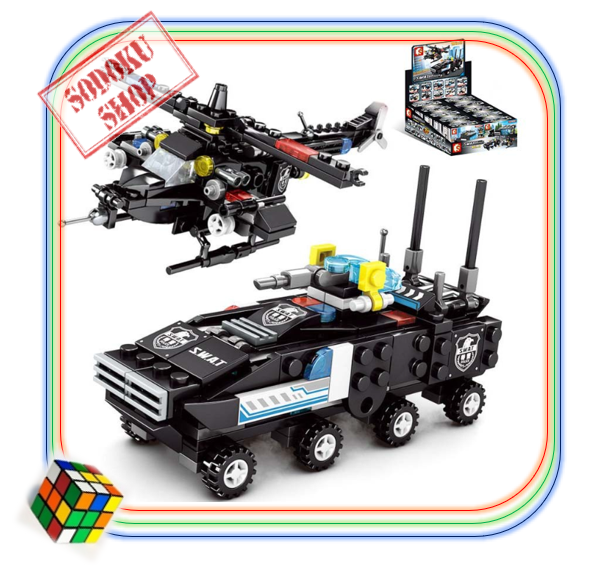 Lego Xe Máy Bay Cảnh Sát, Đồ Chơi Giáo Dục Bộ Lego Xếp Hình Mini 10in1 Cho Bé ( Mẫu Swat, 3 Cách Lắp Ráp / Hộp ) 07058