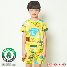 Đồ bộ ngắn tay mặc nhà cotton giấy cho bé trai U3013 – Unifriend Hàn Quốc, Cotton Organic