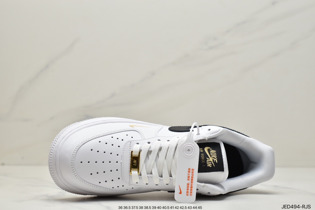Giày Thể Thao Nam Nữ Nike Air Force 1 - Giày thể thao AF1 trắng móc đen logo thêu vàng...