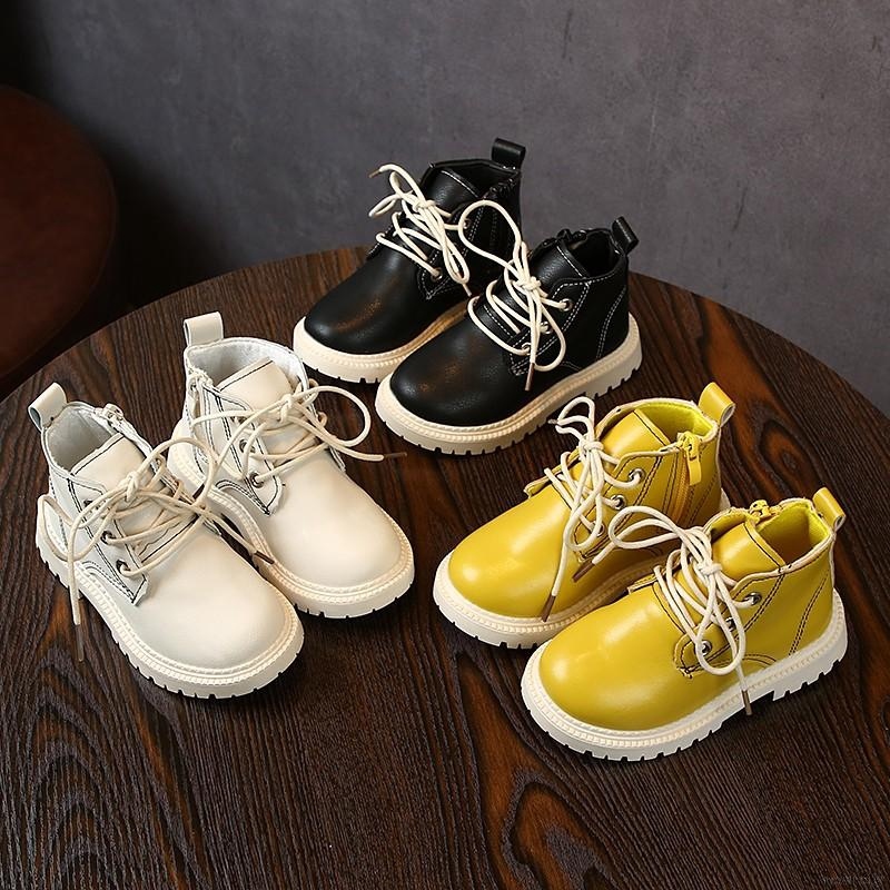 ❀ Giày bốt làm từ da phong cách Hàn Quốc dành cho bé