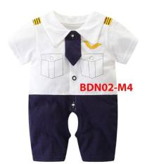Bộ áo liền quần ngắn tay dễ thương cho bé 0 – 12 tháng BDN02